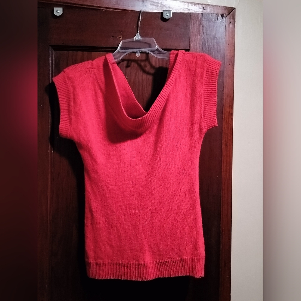 Vintage David Hollis Lambswool Angora Sleeveless Red Sweater Medium